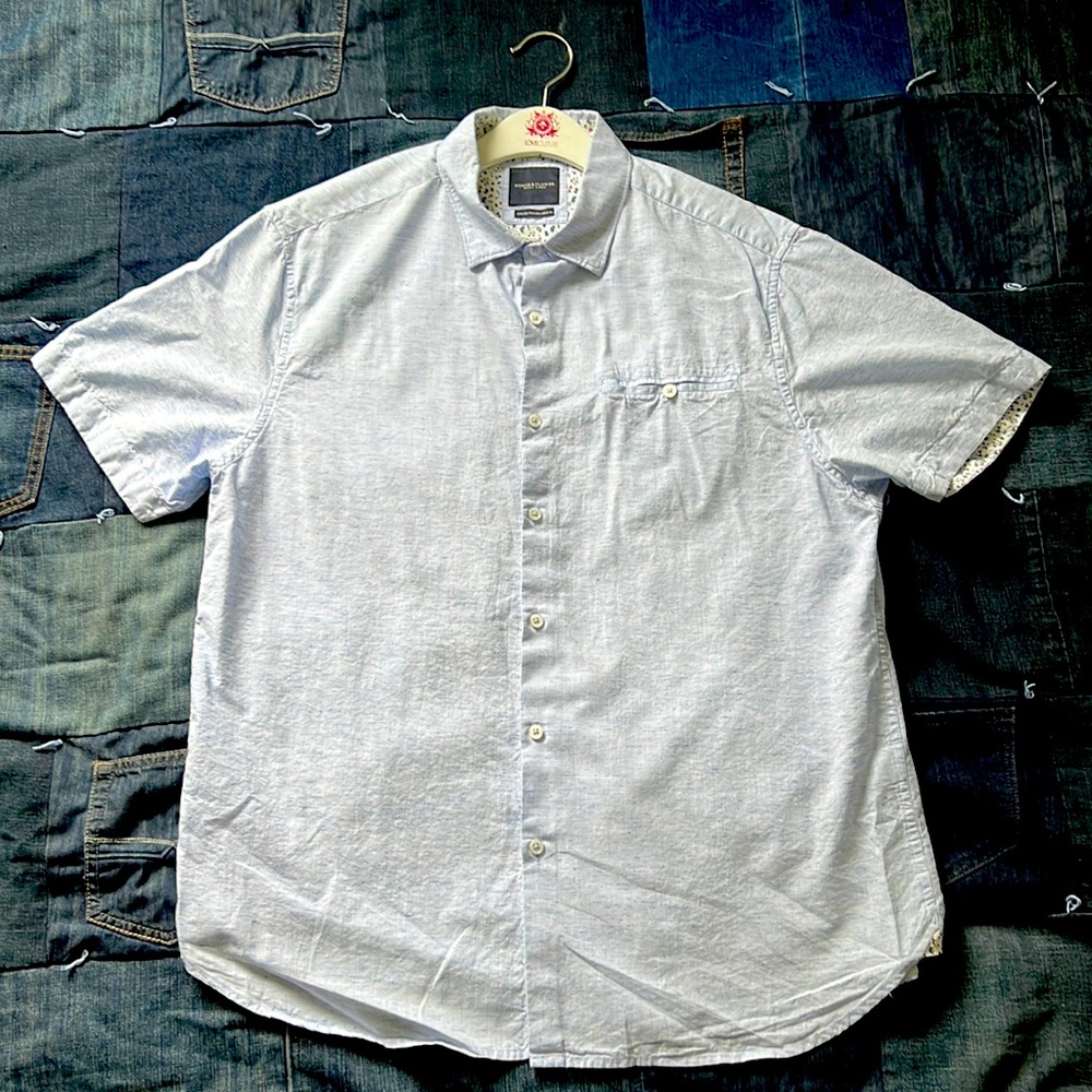 Light Blue Button-up Tee